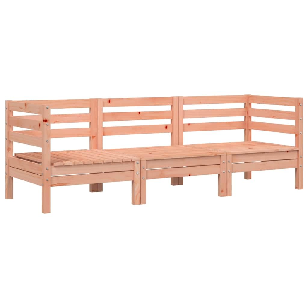 Divano da giardino a 3 posti in legno di Douglas massiccio con design a doghe per terrazza e giardino, mobili modulari da esterno per una seduta comoda, legno durevole