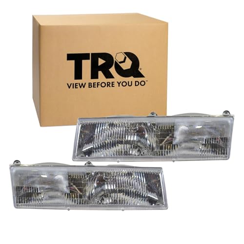 Image of TRQ 2 Piece Headlight Assembly Set Driver & Passenger Side Compatible with Grand Marquis 1992-1994 Cougar 1989-1990 FO2502126 FO2503126 FOWY13008A FOWY13008B