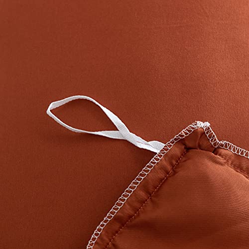 Smoofy Terracotta Duvet Cover Queen Size, 3 Pieces Bohemian Fringe Tufted Soft Tassel Microfiber Burnt Orange Duvet Cover With Zipper Closure (1 Duvet Cover, 2 Pillowcases) #TOP5