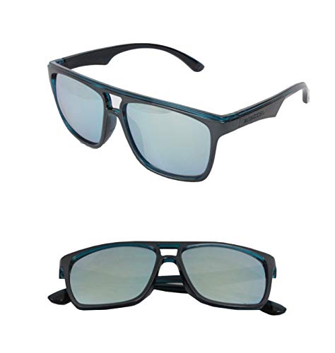 Anarchy Menace Sunglasses, Grey Frame, Smoke with Pale Blue Revo Lens, 10237505.QTM