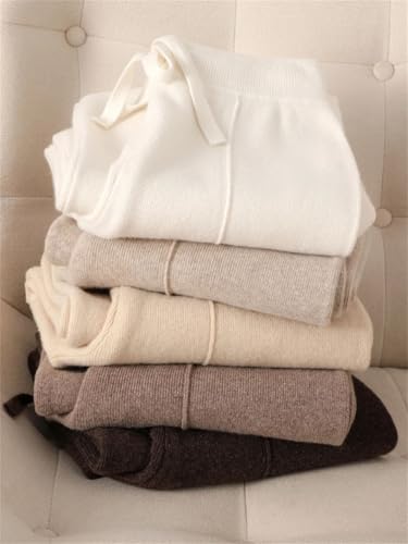 Women's Merino 100 Percent Solid Wool Soft Comfortable Knitted Wide Leg Pants2