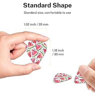 Lot de 6 médiators imprimés pastèque pour guitare acoustique et électrique avec boîte de rangement - Les Beatles, Paul McCartney, John Lennon, RIngo Starr, George Harrison Lot de 6 médiators imprimés pastèque pour guitare acoustique et électrique avec boîte de rangement – Image 7