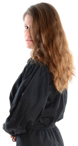 HEMAD Blusa medievale da donna con collo e lacci