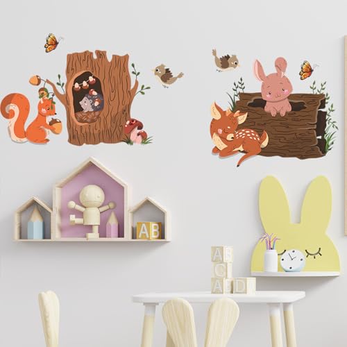 Vinilos decorativos de animales adorables para pared miniatura 3