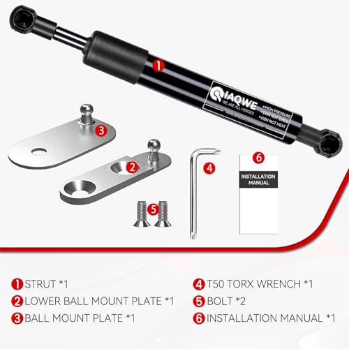 Image of IAQWE 43206 Truck Tailgate Assist Shock Kit for Ford Ranger 2019 2020 2021 2022 2023 2024(Not fit 2022 Raptor), Slow Drop Pickup Tail Gate Accessories Damper Strut(Provide All Tool)