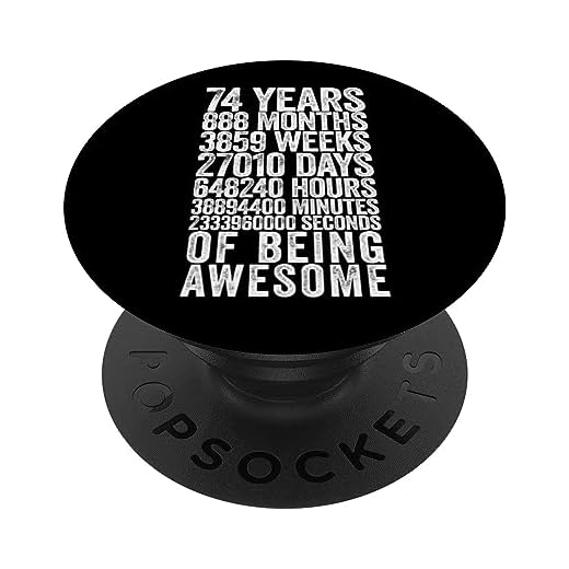 Divertida camisa de cumpleaños 74 Old Meter Funny 74 Year Old Gifts PopSockets PopGrip Intercambiable