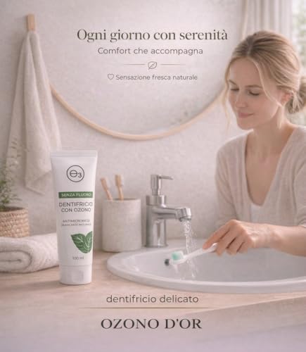 OZONO D'OR - Dentifricio senza fluore e solfati 100% naturale bio con ozono | dentifricio sbiancante senza fluore sopra sensibili, certificati |100 ml - 6