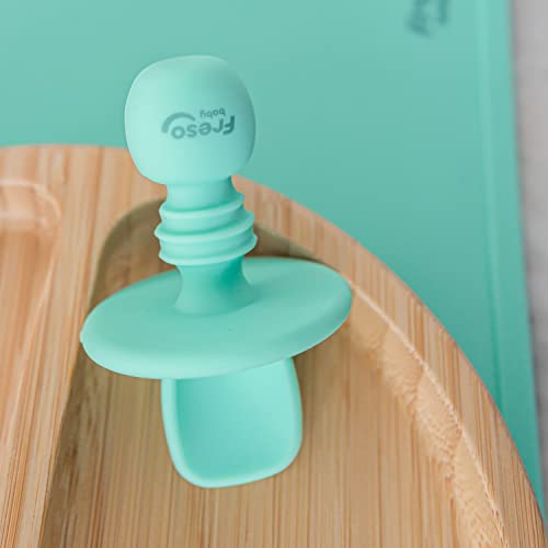 Kit Colher e Garfo Alimentação Bebê Freso Baby Silicone Livre BPA Atóxico Antibacteriano Introdução