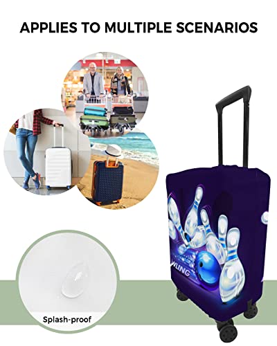 Travel Luggage Cover X-Large Suitcase Cover Fit for 29-32 Inch Luggage Luggage Protector Suitcase Cover Scratchproof Shiny Speed Bowling Black Luggage Cover Protector for Suitcase4
