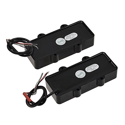 Kmise Double Coil Humbucker Pickups Bridge And Neck Set For 4 String Electric Bass Guitar Parts Black #TOP2