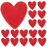 Healeved Azulejos Mosaico Cerámicos en Forma de Corazón Planos Rojos para Manualidades Diy, Baldosas Pequeñas para Decoración Artística y Proyectos Artesanales, Suministros Resistentes