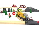 Battery Operated Train for Wooden Track, Electric Train Set Includes Remote Control Locomotive Trains & Tunnel, Motorized Train Toy for Toddlers Compatible with Thomas, Brio, Chuggington - Image 8