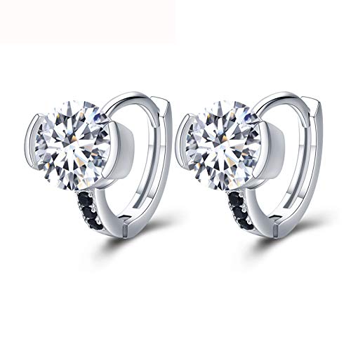 Boucles d'oreilles spinelle noire argent 925 anti-allergie style vintage