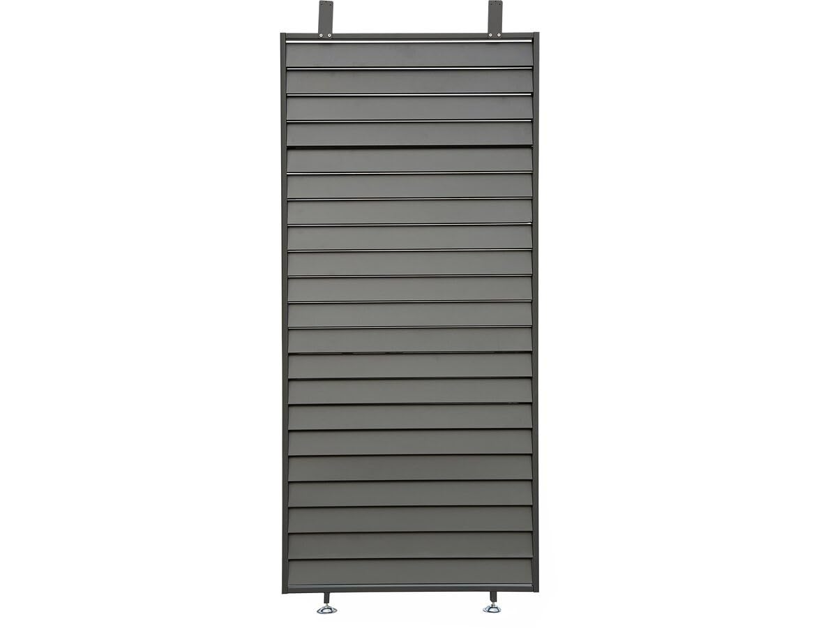 Pergola bioclimatique avec 7 persiennes en Acier galvanisé Howard - 3 x 4 m - Gris