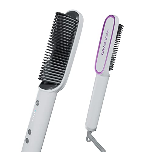 Hair Straightener Brush, YCDLEVAO Ionic Hair Straightening Brush, Fast Ceramic Heating and Anti-Scald, Professional Hair Straightener Comb Hair Straightener Brush, YCDLEVAO Ionic Hair Straightening Brush, Fast Ceramic Heating and Anti-Scald, Professional Hair Straightener Comb
