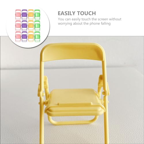 LUOZZY 12pcs Miniature Chair Models Folding Chair Dollhouse Accessories Mini Phone Holders Foldable Mini Chair Shape Cell Phone Stand