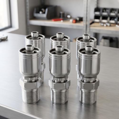 Image of TAISHER 6PCS 1 /4 inchHose x 1 /8 inch NPT Male Hydraulic Hose Fittings