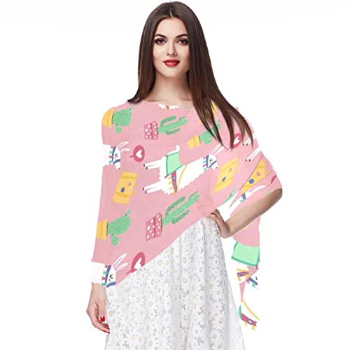 Foulard en mousseline de soie à motif alpaga idée cadeau idéal