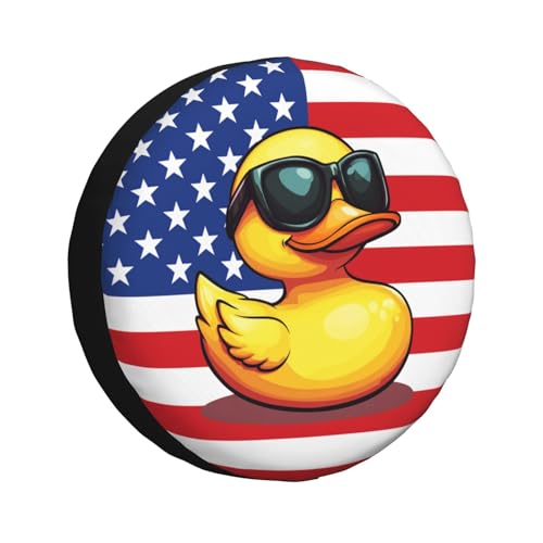 Image of Funny Duck Spare Tire Cover Weatherproof Universal Wheel Protectors Cute Duck Wheel Covers for Rv Camper Travel Trailer SUV Truck 14 Inch