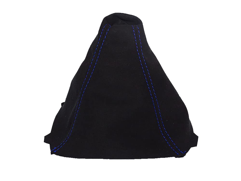 The Tuning-Shop Compatible with Shift Boot for BMW Series 3 E90 E91 E92 E93 Faux Suede Various Stitching Colour Available (Blue Stitch)