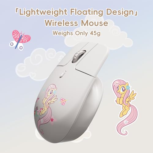 Image of My Little Pony Silent Wireless Mouse -M03 Innovative Floating Button Design, Quiet Clicks, 3 Adjustable DPI (800 /1600 /3200), Dual-Mode (2.4GHz /Bluetooth), Ergonomic for Mac /Windows (Cream)