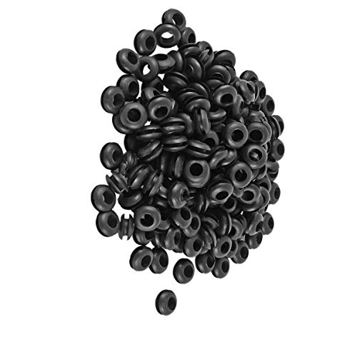 Aexit 200pcs White Electrical Rubber Wiring Grommets Ring Cable Protector 5mm Cables Inner Dia