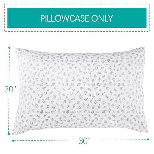 Image of Biloban 3-Piece Toddler Sheet Set Microfiber, Toddler Bedding Set Includes Crib Mattress Sheet, Flat Sheet and Envelope Pillowcase, Silky Soft, Breathable and Lightweight, Grey & Leaf