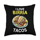 Birria Tacos Gift for Foodies I Love Birria Tacos Trucker Throw Pillow, 18x18, Multicolor