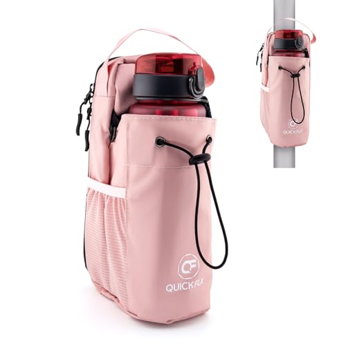 QUICKFLX Fußball-Training Sling Bag – Kompakte Sporttasche mit Magnet-Befestigung & Flaschenhalter – Wasserdicht für Gym, Training & Freizeit – Schwarz, Pink, Olivgrün (Pink)