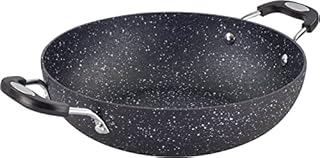 Scoville Neverstick 28cm Kadai- Non Stick, Double Soft Touch Handles, Perfect for Authentic Indian Dishes