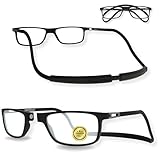 INDESMED Gafas de Lectura Magnéticas Ligereza, Estilo Moderno y Filtro de Luz Azul - Ajuste Preciso Patentado para Hombres y Mujeres - Diseño Elegante y Cómodo (Negro, 3, Dioptrías)