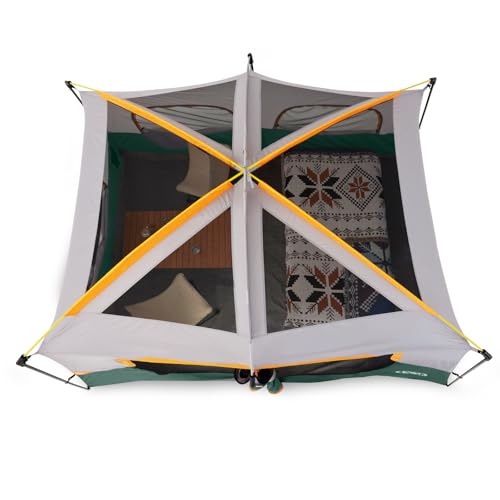 Image of UNP 2 /4 /6 /8 Person Tent, Portable Cabin Tent, Camping Tent 4-Person Easy Set Up, Waterproof with Top Rainfly for Outdoor Camping /Hiking