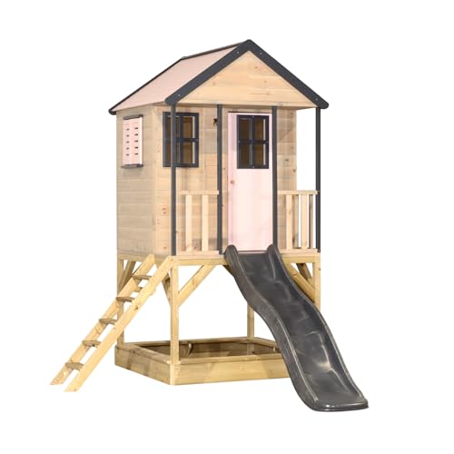 Wendi Toys M48 Spielhaus mit Rutsche, Stelzenhaus aus FSC-Holz...