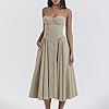 Womens Corset Dress Elegant Spaghetti Strap Midi D... #2