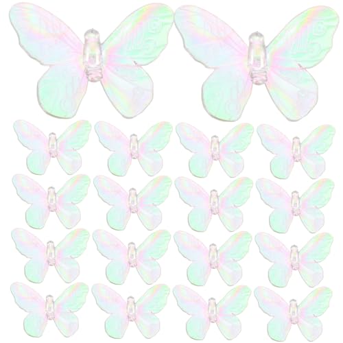 INOOMP 20 Piezas Decoración Mariposas Plásticas Coloridas para Jardín y Estatuas Decorativas para Interiores y Exteriores para Habitaciones Infantiles Fiestas y al Aire