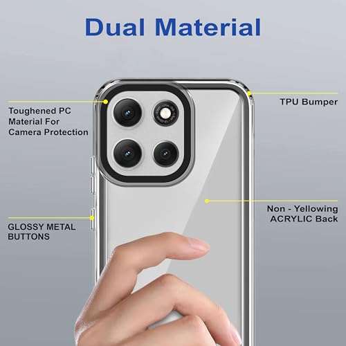Image of amazon basics Back Case Cover for Motorola G86 Power 5G | Compatible for Motorola G86 Power 5G Back Cover | Case Cover with Camera Protection | (TPU + PC | Translucent Black)