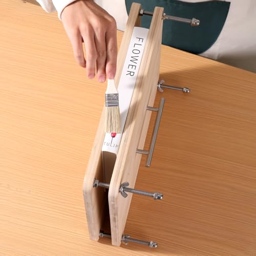 Image of Solid Wood Book Press Large for A4, Beech Bookbinding Press for Book Binding and Paper Press, Heavy Duty Book Binding Clamp and Book Press Holder for Edge Painting, DIY Book Repair Tool