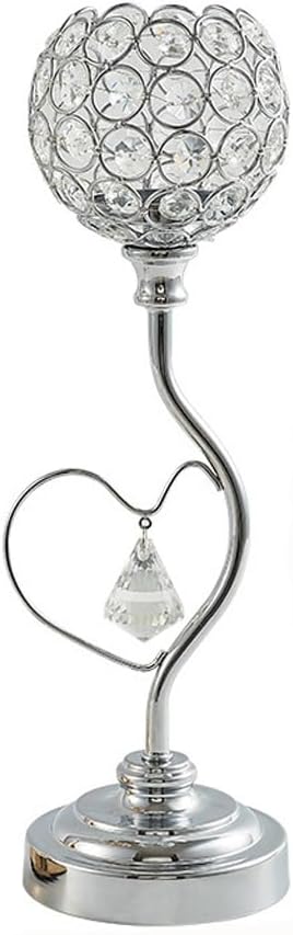 Heart-Shaped Candle Holder Crystal Candelabra Wedding Table Centerpieces Decoration Birthday Party Home Holder(D)