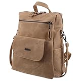 Abaodam Mochila para Mujer Pequeña de Hombro Caqui Antirrobo Gran Capacidad y Múltiples Compartimentos, Bolso Bandolera Tipo Mochila Adecuado para Compras, Trabajo y Viajes Casuales