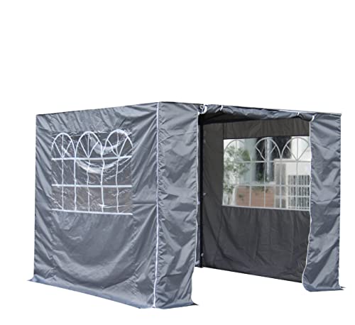 All Seasons Gazebos Juego de Paneles Laterales Ligeros 2x2 Gris metálico Cover