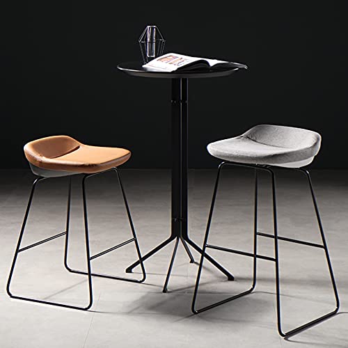 Tabouret de bar 75cm en tissu technique marron pour îlot