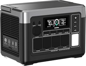 OUKITEL Tragbare Powerstation P1000 Plus, 1024Wh LiFePO4-Batterie, 1800W Solar Generator, Schnellladung von 0-80% in 45 Min. Ultra-Leise für Camping, Wohnmobile & Stromausfälle