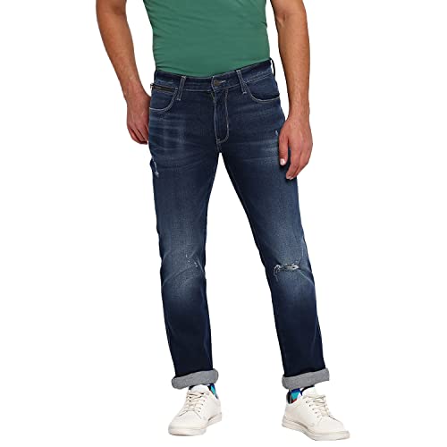 Image of Wrangler Dark Tone Wash Cotton Stretch Millard Regular Fit Mens Jeans