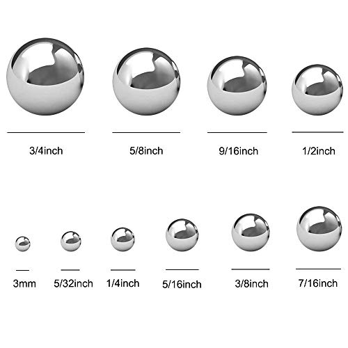 findTop 20 Pieces Coin Ring Making Forging Balls,findTop Stainless Steel Balls Assortment of 3/4 Inch, 5/8 Inch, 9/16 Inch, 1/2 Inch, 7/16 Inch, 3/8 Inch, 5/16 Inch, 1/4 Inch, 5/32 Inch and 3mm