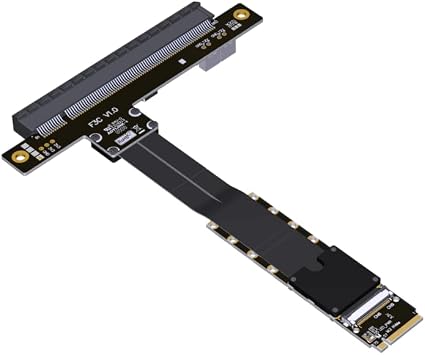 PCIe 5.0 M.2 NVMe to PCIe x16 FFC Flexible Cable Gen5 x4 128Gbps for Graphics Cards and Ultra SSDs... F43SC-25cm