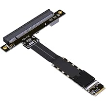PCIe 5.0 M.2 NVMe to PCIe x16 FFC Flexible Cable Gen5 x4 128Gbps for Graphics Cards and Ultra SSDs... F43SC-25cm