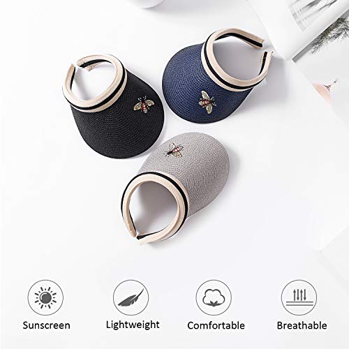 dorriso-Femmes-Visiere-Anti-UV-Pare-Soleil-en-Plein-Air-Bonnet-Chapeau-de-Soleil-Voyage-Cyclisme-Plage-Chapeau-Visiere-Chapeau-de-Paille