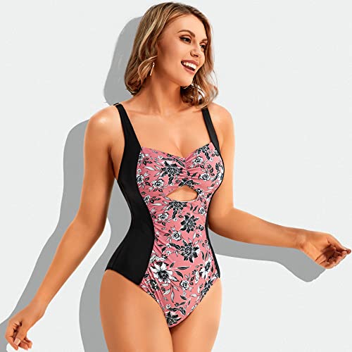 QACIVIQ One Piece Bathing Suit for Women Tummy Control Black Ruched Swimsuit V Neck Full Coverage Slimming Monokini Swimsuits - Image 4