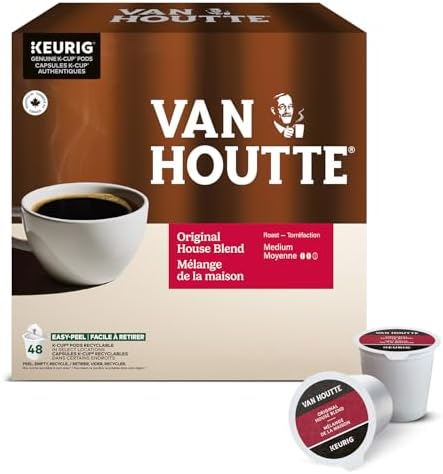 Van Houtte Capsules K-Cup de Café Mélange de la Maison Certifié pour cafetière Keurig, boîte de 48