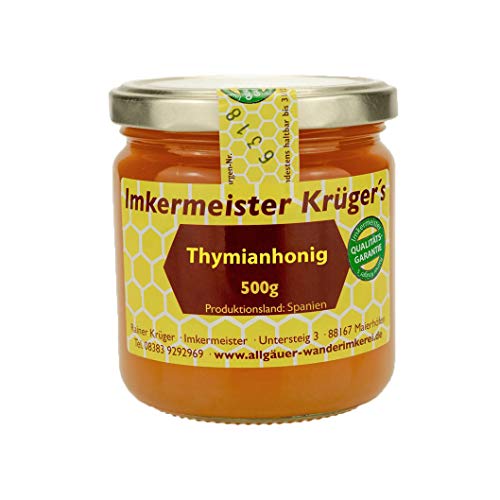 Allgäuer Wanderimkerei Thymianhonig 500g I traditionelle Herstellung I fein-aromatisch I naturbelassen & hochwertig I Gesund
